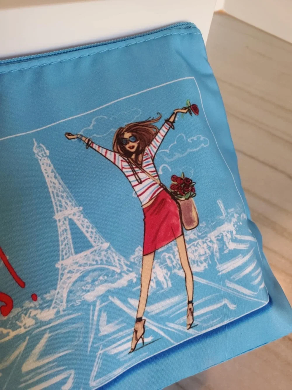 Lancôme Paris Blue Zip Top Makeup Travel Bag